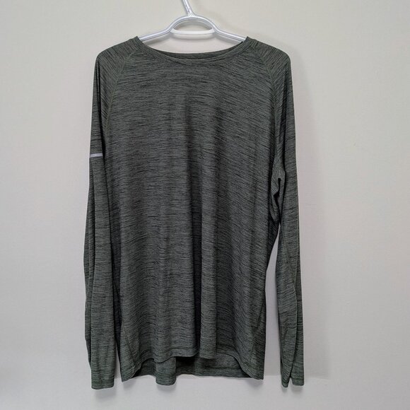 NWOT Old Navy Long-Sleeve Athletic Shirt – Sage Green Space Dye - Picture 2 of 3